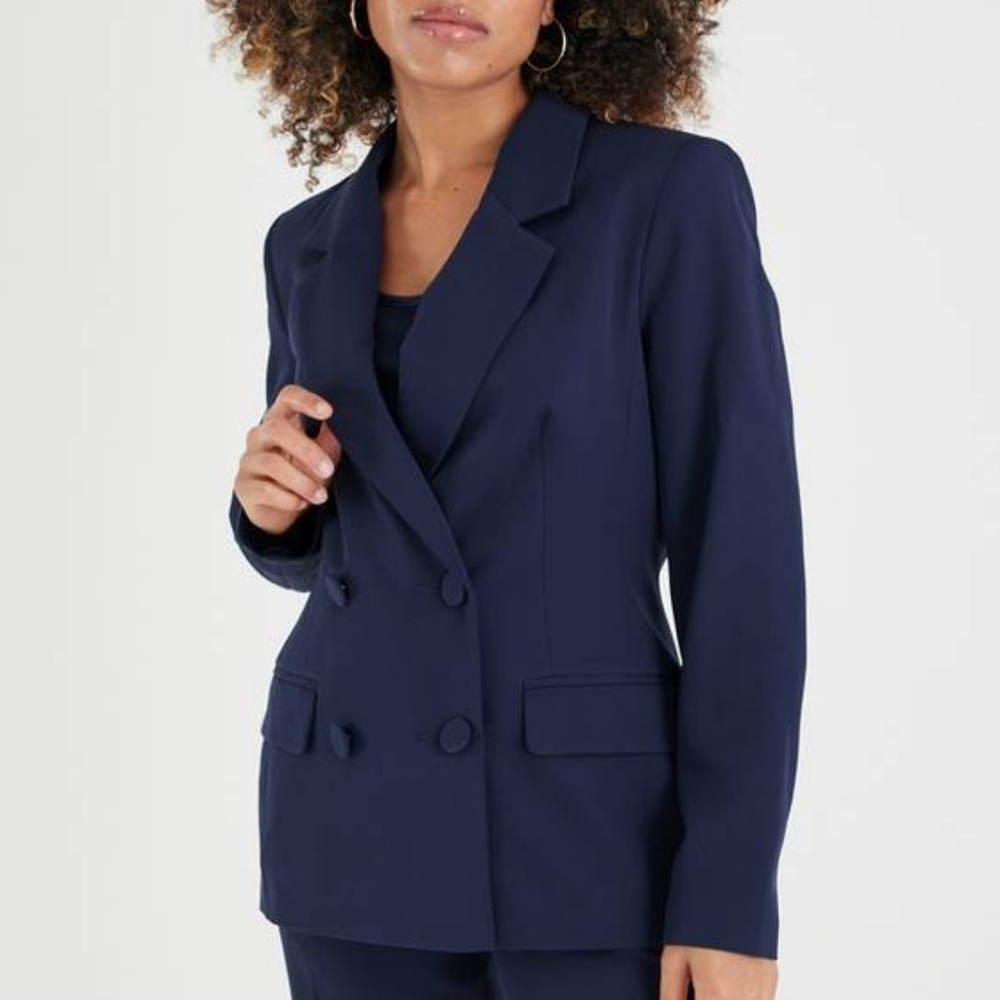 Parisian Fashion Double-Breasted Navy women’s‎ Blazer